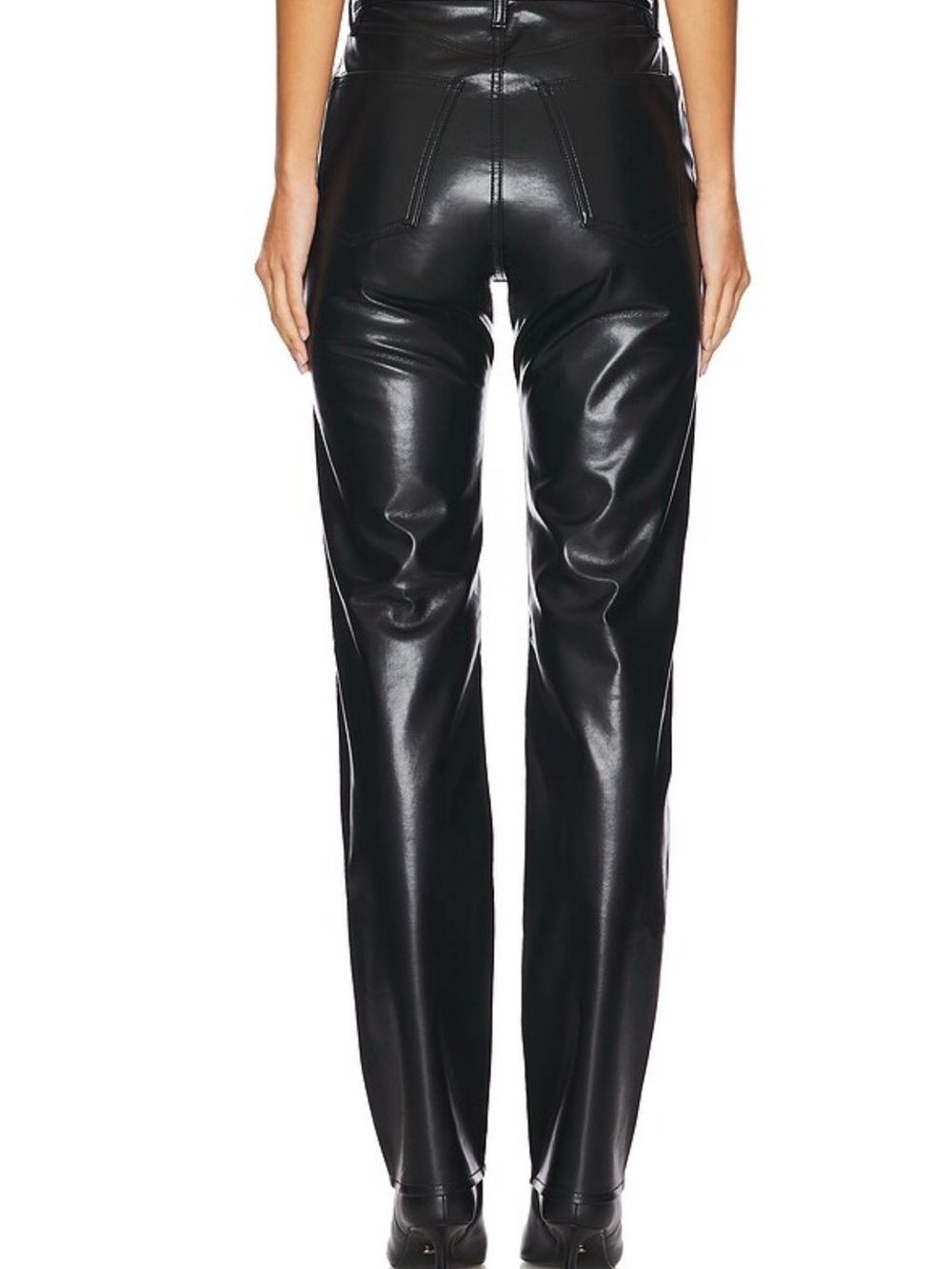 AGOLDE-90’s PINCH WAIST HIGH RISE- SIZE 24-RECYCLED LEATHER STRAIGHT LEG PANT - Picture 3 of 9